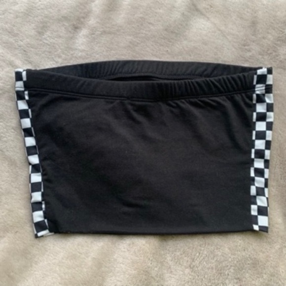 Fashion Nova Suede Checkered Tube Top - Picture 2 of 3